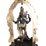 Pure Brass Superfine Handcrafted Goddess Bhadra Kali Statue 22" Black | Invoke Fierce Compassion | Divine Presence | Antique Midnight Black & Shine Gold Finish